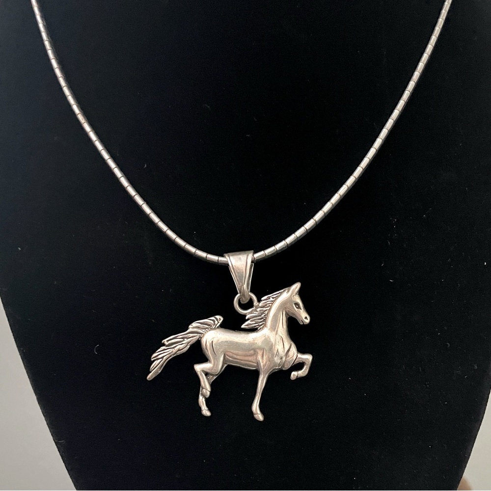 Vintage Sterling Silver Glenn Sandoval Trotting Horse Necklace
